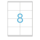 thumbnail of Lot de 500 Planches A4 de 8 étiquettes multi-usages A7 format 105 x 70 mm = 4000 étiquettes