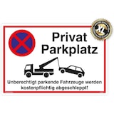 thumbnail of Großes Schild Privatparkplatz weiß | stabiles Alu-Schild mit UV-Schutz 42 x 30cm