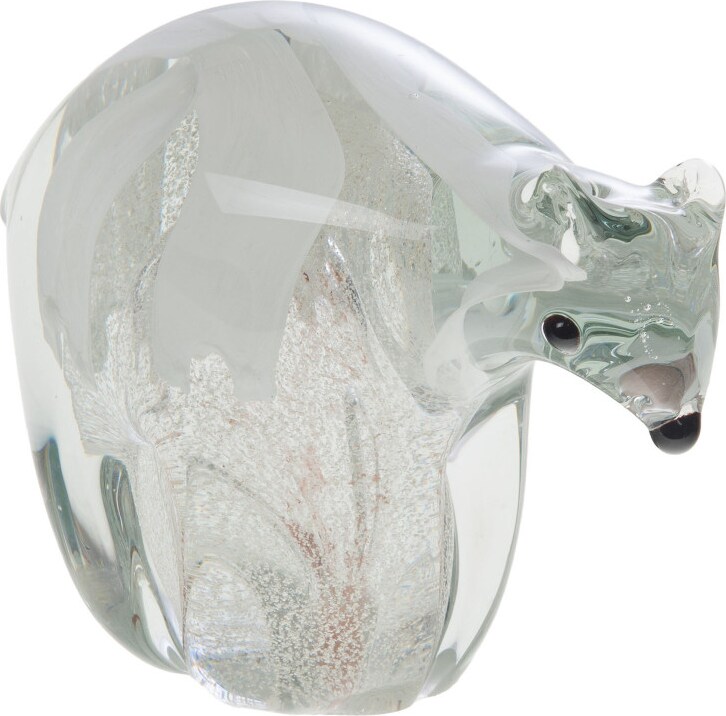 Ours polaire blanc sulfure -  Autre forme Verre Amadeus 6.50x14.50 cm
