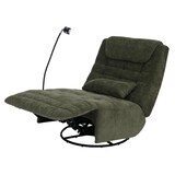 thumbnail of Relaxsessel HWC-P92, TV-Sessel Fernsehsessel, drehbar Kippfunktion Handyhalterung, Stoff Chenille (260g/m²) ~ grün