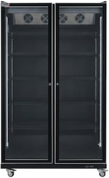 thumbnail of Romux® Gefrierschrank MD 1200 Liter 2 Türen Schwarz mit Belüftet | Professioneller Gefrierschrank mit Glastür & LED