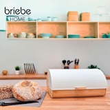 thumbnail of Briebe BB1162WHT Brotkasten für Brotaufbewahrung, Bambusholz, Schiebedeckel, Brotbox Aufbewahrung, Weiß