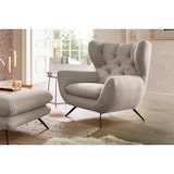 thumbnail of KAWOLA Sitzgruppe CHARME 3-Sitzer Sessel Hockerbank Cord steingrau
