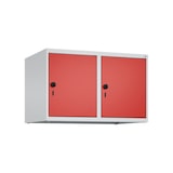 thumbnail of C+P Aufsatzschrank Classic PLUS, 2 Abteile, HxBxT 50x80x50cm, Sicherheitsdrehriegel, Hellgrau/Rot von PROREGAL