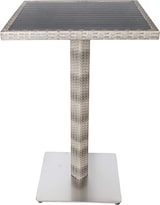 thumbnail of METRO Professional bartafel Barbados, aluminium/ PE-rotan, 70 x 70 x 108 cm, houtlook tafelblad, weerbestendig, steen