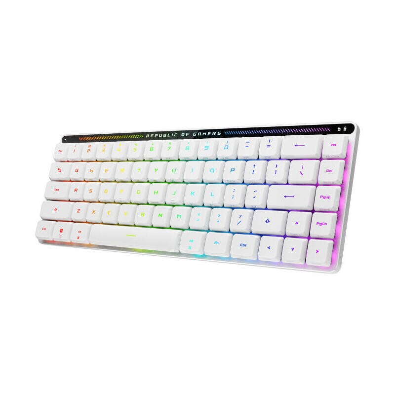 Teclado Aleman Asus Rog Falchion Rx Low Profile Usb + Rf Wireless + Bluetooth Qwertz Blanco