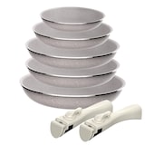 thumbnail of San Ignacio - Juego de 5 Sartenes Ø18/20/24/28cm aluminio prensado antiadherente ILAG, mango extraíble, inducción, sin PFOA