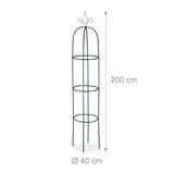 thumbnail of Relaxdays Rankhilfe, rund, freistehend, Rosen, Tomaten, Wein, Garten, wetterfest, XL Rankobelisk, H: 200 cm, dunkelgrün
