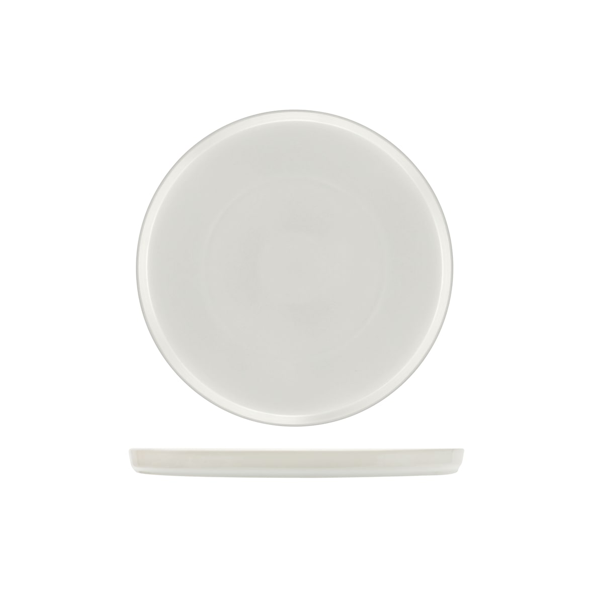 Justwhite set 3 piatti piani “nordici” rotondi cm 25,7 con bordo alto cm 2,1 HHP11200