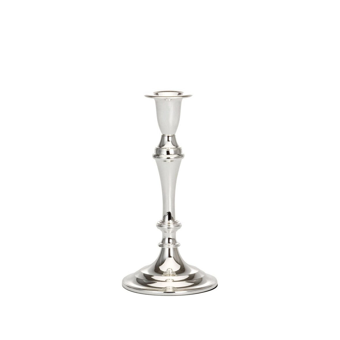 Kerzenleuchter versilbert, glatt poliert, H 21,5 cm