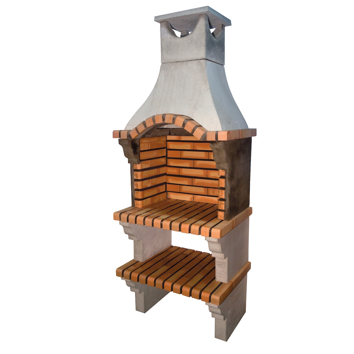 BBQ ARTICIMENTOS CROOK - Barbacoa simple construido con ladrillo y cemento refractario - 78x57x204cm