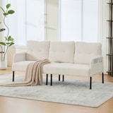 thumbnail of Merax 3-Sitzer Cordsofa mit Seitentaschen & Metallfüßen, hoher Rückenlehne, Beige