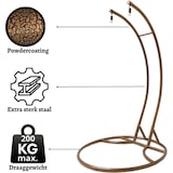 thumbnail of Rijoka Hangstoel Dubbel Eggy Rope Schommelstoel – Bruin Rattan - 2persoons - Donker Grijs kussen - Bruin Frame