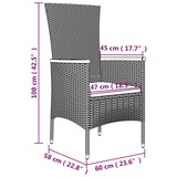 thumbnail of vidaXL 11-tlg. Garten-Essgruppe mit Kissen Schwarz Poly Rattan