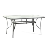 thumbnail of Mesa redonda de jardín Ø100 cm de acero pintado con tablero de vidrio templado, para jardín, terraza y balcón, resistente y estable – Dario