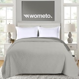 thumbnail of Tagesdecke 220x240 OEKO-TEX - Microfaser-Bezug grau hellgrau wattiert gesteppt Wende-Design XXL Sofa Couch Bett Bettüberwurf