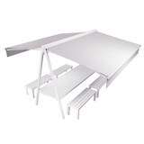 thumbnail of Ensemble Store double pente Table et bancs Buenavista 8 places Intersun (Blanc satiné RAL9010 - Gris Clair F077)