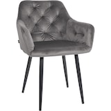 thumbnail of Décoshop26 - Set de 2 chaises de salle à manger design moderne couture capitonné assise en velours gris foncé 10_0001631