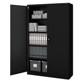 thumbnail of Aktenschrank abschließbar KADO - 5 Ebenen, Flügeltüren | Metallschrank Werkstatt Büroschrank aus Stahl Werkzeugschrank, 185x115x40cm Schwarz