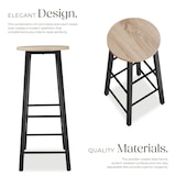 thumbnail of tectake 2 tabourets de bar Keynes - Bois clair industriel, Chêne Sonoma -404349