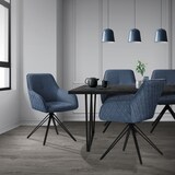 thumbnail of ML-Design – Esszimmerstühle drehbar 2er Set – Blau Webstoff | mit Armlehnen, 360° Drehstuhl, Metallbeine, ergonomisch gepolstert