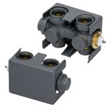 thumbnail of ECD Germany Badheizkörper Mittelanschluss 400×800 mm Anthrazit, gerade, Thermostat-Set (Universal/Eck/Durchgang)