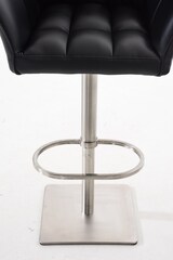 thumbnail of Barhocker SIHAR - Kunstleder Schwarz 64x45x88 cm Silber | Barstuhl Höhenverstellbar Mit Lehne Drehbar Tresenhocker Tresenstuhl Kneipenhocker