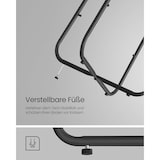 thumbnail of Beistelltisch rund aus Metall, Kleiner Tisch, Couchtisch mit Korb, Wohnzimmertisch, Korb aus Stoff, Nachttisch modern, ebenholzschwarz-schiefergrau
