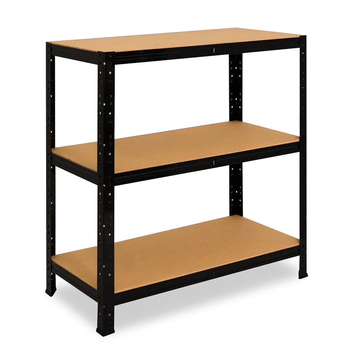 shelfplaza BLACK 90x80x45 cm Schwerlastregal in schwarz mit 3 Böden und 175 kg Traglast pro Boden