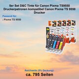 thumbnail of 5er Set D&C Tinte für Canon Pixma TS9550 Druckerpatronen kompatibel Canon Pixma TS 9550 Drucker