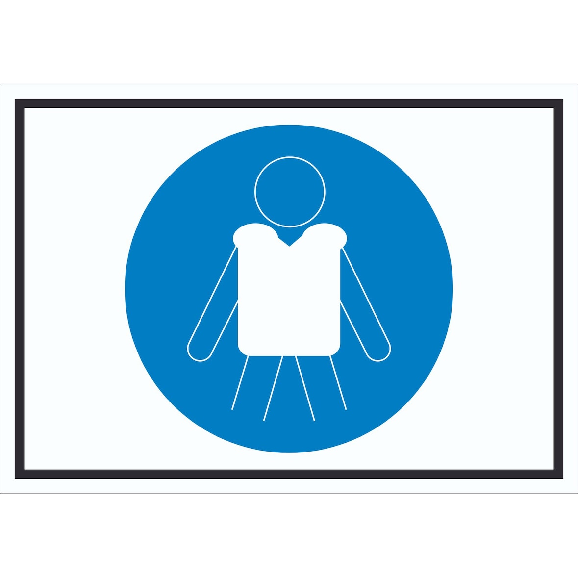 Rettungsweste benutzen Symbol Schild A3 Rückseite selbstklebend