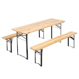 thumbnail of Ensemble Brasserie Table et bancs bois 180 cm - Lot de 10 - Oviala