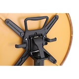 thumbnail of METRO PROFESSIONAL Bistrotisch 3in1 klappbar Aveiro, Stahl, Holz-Effekt-Druck, Ø 60 cm, höhenverstellbar (42/74/110 cm), dunkelbraun/schwarz