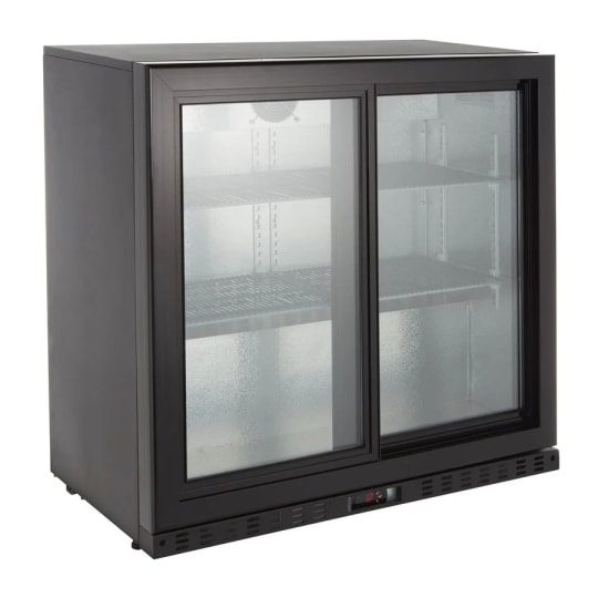 Réfrigérateur Vitrine Arrière-Bar Materiel Horeca 2 Portes Coulissantes avec Éclairage LED - B2-C