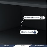 thumbnail of Aktenschrank abschließbar KADO 6 Ebenen verstellbar Flügeltüren Metallschrank Werkstatt Büroschrank aus Stahl Werkzeugschrank 220x115x40cm Anthrazit