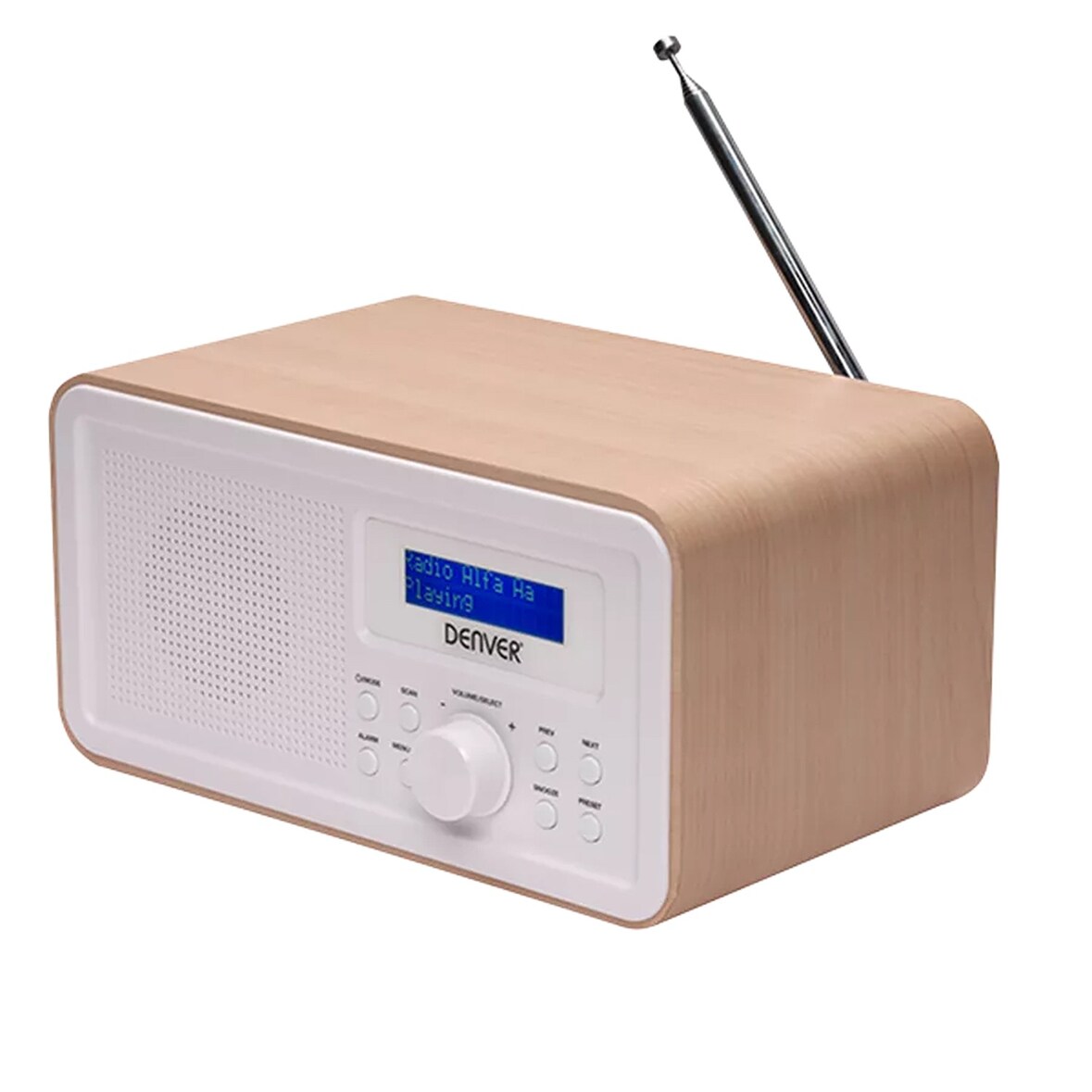 Radio portable, Denver DAB-30LIGHTWOOD 1W RMS - Personnel Numérique, DAB + radio numérique, Fonctionne sur 230V ou piles