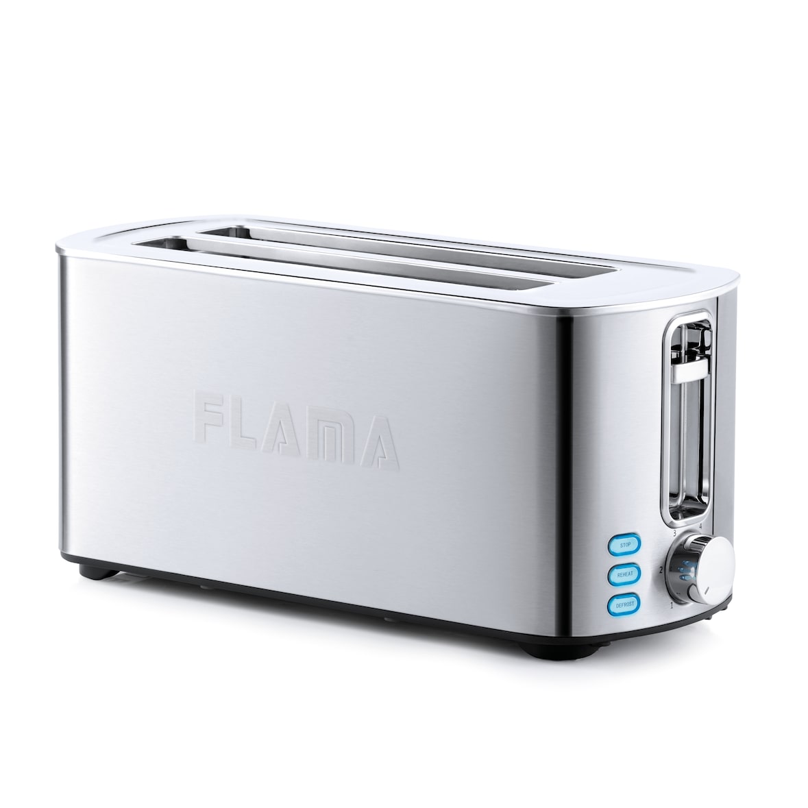FLAMA - Torradeira 969FL, 2 fendas longas, Inox