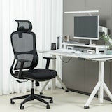 thumbnail of ZIK Silla de oficina giratoria ergonómica Reposacabezas y reposabrazos ajustables en altura, soporte lumbar - Negro