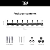 thumbnail of TOJ Living Wandgarderobe – 24 Haken – 75 cm – Edelstahl – matt schwarz – Hakenleiste