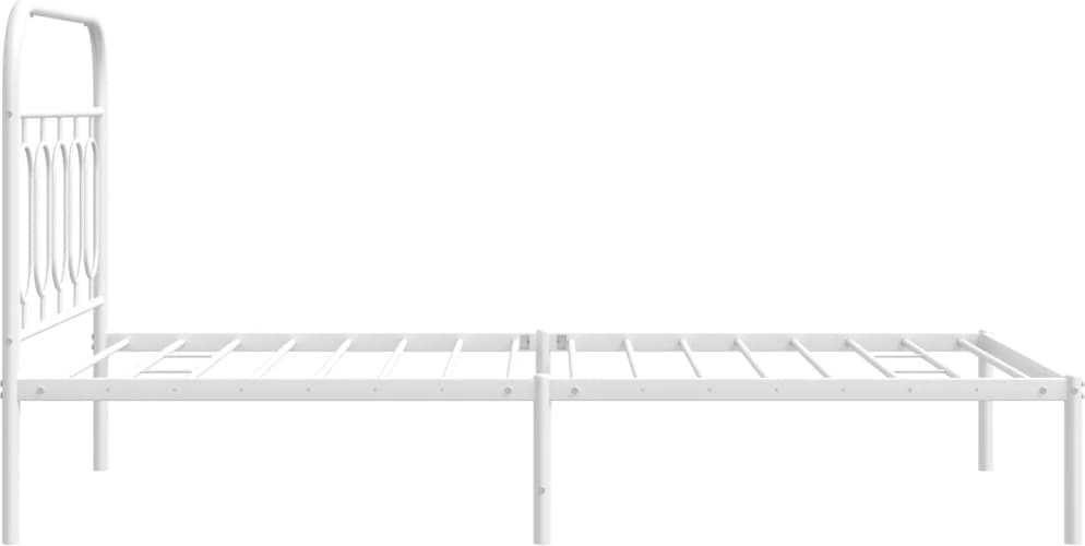 vidaXL Bettgestell mit Kopfteil Metall Weiß 100x200 cm