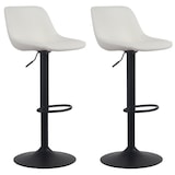 thumbnail of Conjunto de 2 bancos de bar Loft branco/couro sintético
