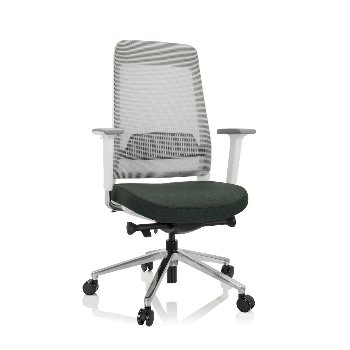 Cadeira de escritório profissional CHIARO T2 WHITE verde escuro/cinzento hjh OFFICE