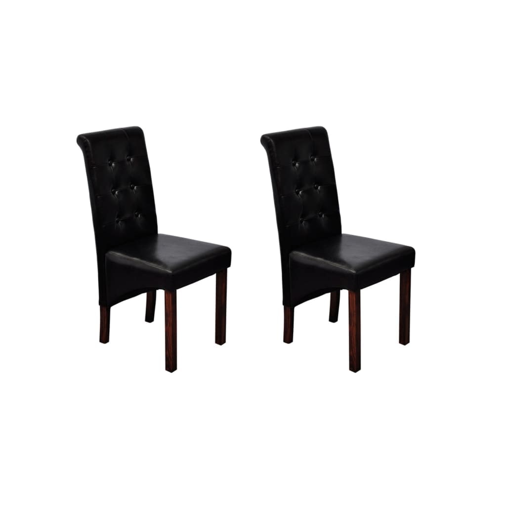 vidaXL Eetkamerstoelen 2 st kunstleer zwart