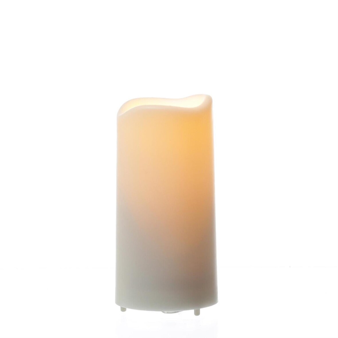 LED Mini Kerze für Innen und Außen H: 10cm D: 5cm Timer Sensor bis 750h weiß