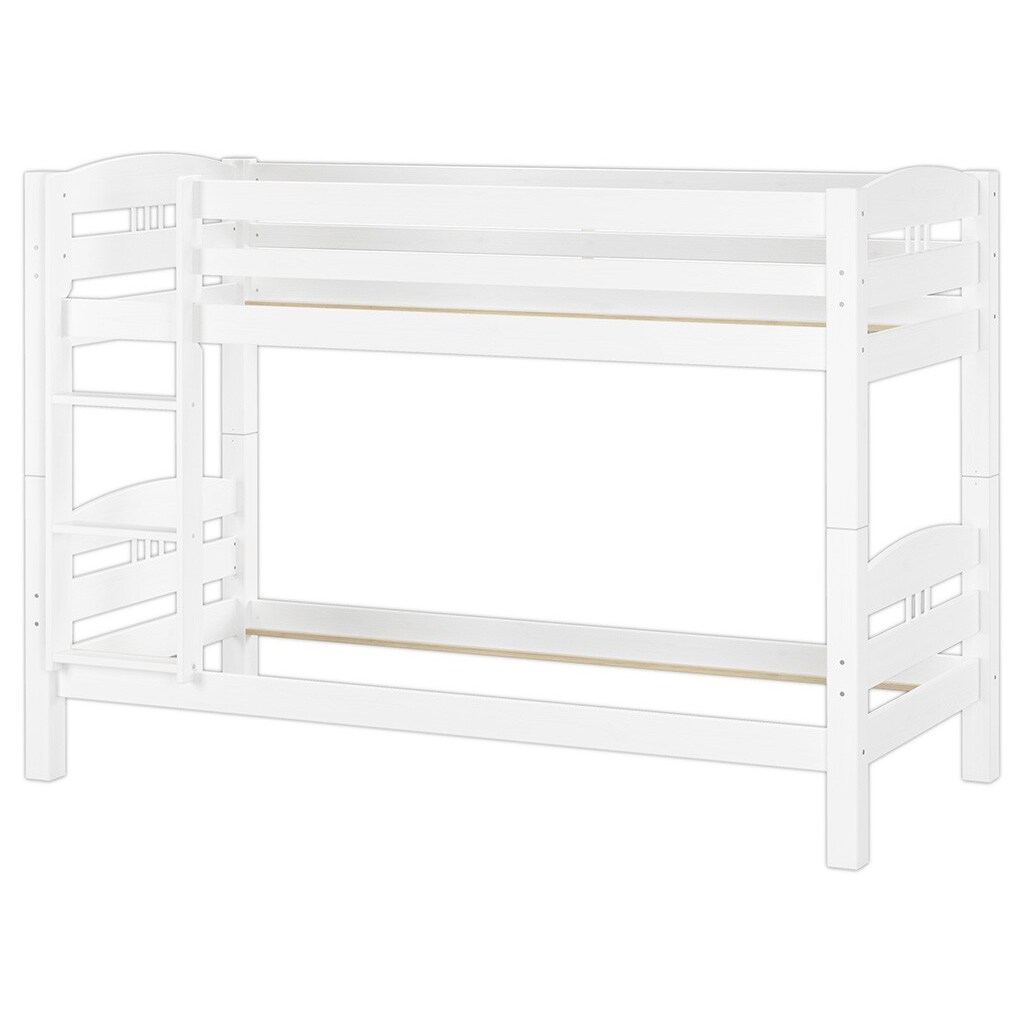 Kinderstockbett Etagenbett Kiefer weiß 90x200 Massivholz-Bettgestell ohne Rollrost 60.10-09WoR