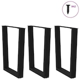 thumbnail of vidaXL Esstisch Beine V-Form 3 Stück Schwarz 70x(72-73,3) cm Stahl