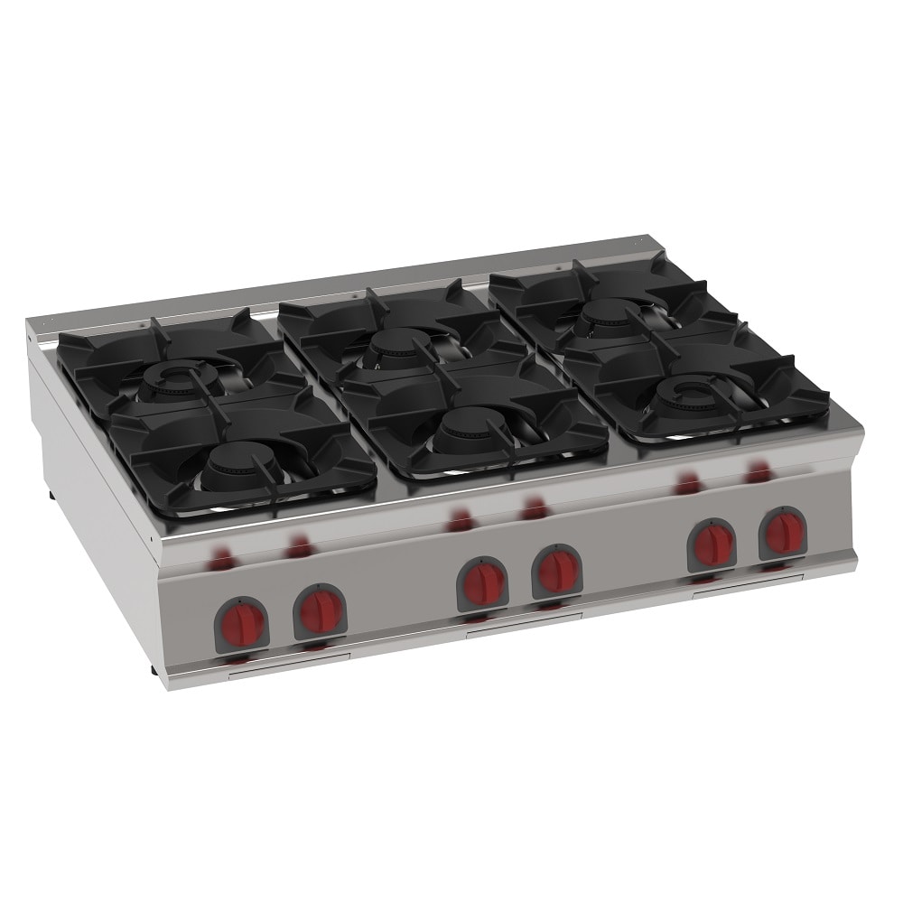 EURAST - Gaskochfeld mit 6 brennern, tischmodell - 1200x900x280 mm - 40 Kw - 34500313