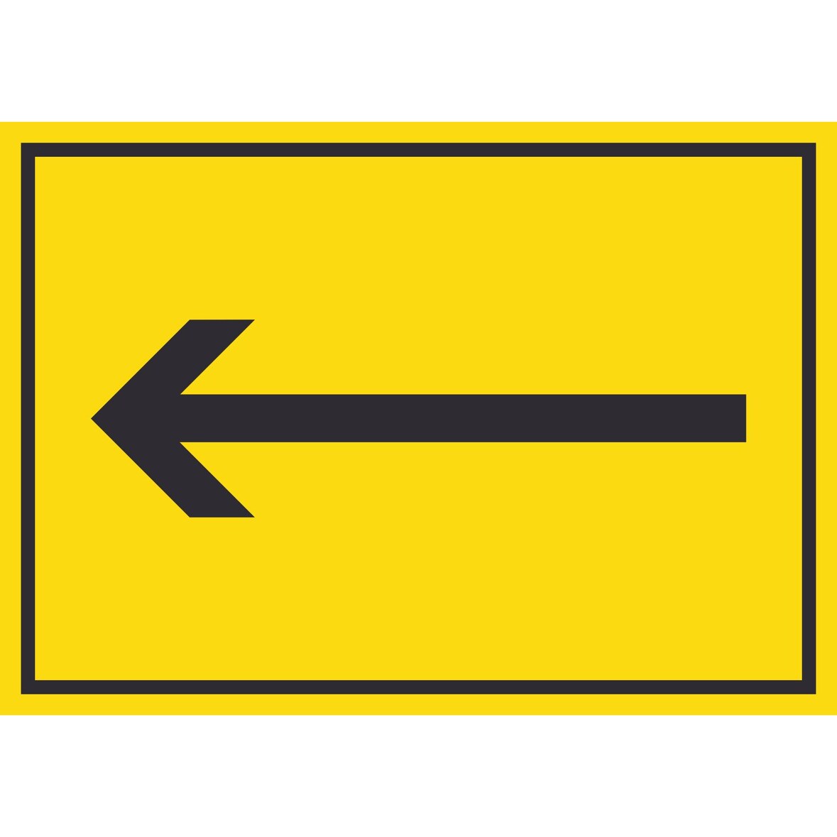 Richtungspfeil links Schild waagerecht schwarz gelb Pfeil A4 (210x297mm)