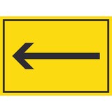 thumbnail of Richtungspfeil links Schild waagerecht schwarz gelb Pfeil A4 (210x297mm)