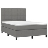 thumbnail of vidaXL Boxspringbett mit Matratze & LED Dunkelgrau 140x200 cm Stoff